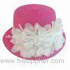 Women's Straw Hat, Decorated with White Chiffon Flower, Various Sizes/Colors, OEM Orders Accepted