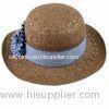 Women's Straw Hat, Made of Natural Bamboo, with Two Flowers Decoration