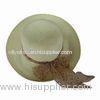 Women wide brim straw beach hat with silk braids, various colors and braids are accepted