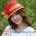 Stripe Ribbon ladies straw hat For Trip / Wedding / Party , red straw cloche hat