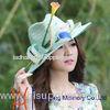 colorful flowers fascinator straw beach hat for Summer / Spring / Autumn