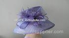 Purple Classical 2 Layer Sinamay Ladies' Hats For Party , Elegent Bow Feather Flower