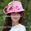 Summer / Spring Natural flower fascinator Pink Straw Hat For Ladies