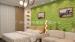 Deodorizing PVC TV Background Wallpaper Wood Texture Composite Wall Panels Green / Yellow