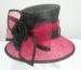 Black / Red Sinamay Ladies Hats Silk Flower Trim For Special Occasion