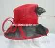 Red / Black Sinamay Ladies Hats Sinamy Loop Trim For Church