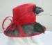 Red / Black Sinamay Ladies Hats Sinamy Loop Trim For Church