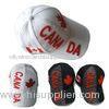 Canada White / Black 3d Embroidery Baseball Cap / Outdoor Custom Ball Cap