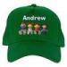 Green Baseball Caps For Children , Polyester Cute Kids Baseball Caps With Cartoon Design