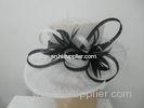 Fashion Beauty White Sinamay Ladies Hats With Combo Feather Flowers For Carnival