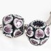 Antique European Style Sterling Silver Love All Around Beads with Pink CZ Stone