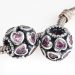 Antique European Style Sterling Silver Love All Around Beads with Pink CZ Stone
