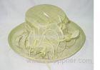 Funky Casual Party Sinamay Ladies Hats For Women , Wide Brim Beads On Organza Trimmed