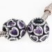 European Style Sterling Silver Love All Around Beads with Purple CZ Stone Hot Selling