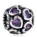 European Style Sterling Silver Love All Around Beads with Purple CZ Stone Hot Selling