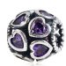 European Style Sterling Silver Love All Around Beads with Purple CZ Stone Hot Selling