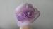 Cute Round Crown Abaca Sinamay Ladies Occasion Hats Purple With Roses , Petal , Stripe