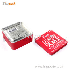 square embossed metal soap tins