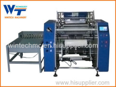 Automatic cling film rewinding machine