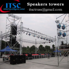 Speaker towers layer truss system