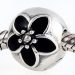 Fashion Sterling Silver Mystic Floral with Clear Crystal Black Enamel Clip Beads