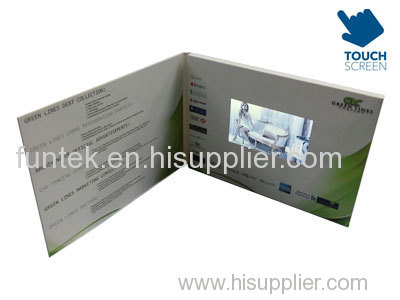 4C Offset Print 4.3 inch Video Brochure Card with Touch Screen 256MB Flash