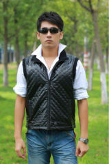 Fashion men leather vest with electric heating system heated clothing warm OUBOHK