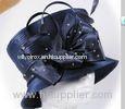 Blue Stylish Fabric Ladies' Church Hats , Big Bow For Festival Tonal Self Satin Braid