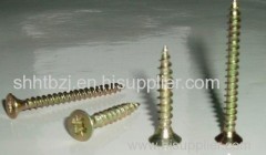 Chipboard Screws pozi drive flat head yellow zinc or zinc plated