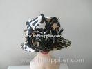 Leopard Ladies Dressy Church Hats Fashion , Fabric Covered With Roses Trimming