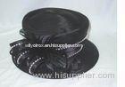 Trendy Bowler black Ladies' Church Hats , Stunning Reinstone Chains For Party