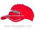 Multi-Panel Red Embossed Ladies Golf Caps 0.097kg With Soft Dacron / Cotton
