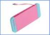 Colorful PVC Built-in Cable Universal Slim Power Bank with over current protection