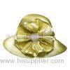 Gold Silver Metallic Braid Ladies' Church Hats Stunning Diamond Buckle trimming