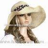 Women's Broad-brimmed Straw Hat with Adjustable Sweatband and Similar Decoration