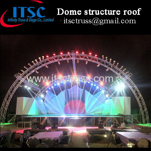 Stage lighting tunnel roof truss system