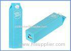 Phone Milk Phone Mobile Power Bank 2600mAh , Rechargeable Power Pack For Cell Phone