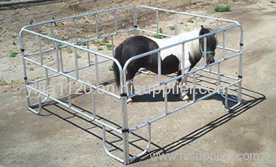 Aluminum portable corrals include standard and mini corrals