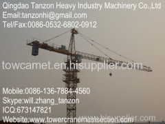 Fixed Tower Crane self erecting 6 tons for commercial wharf Q345B Steel