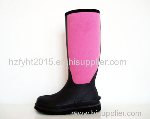 Ladies Pink Neoprene Rubber Boots&Winter Boots Can Keep You Warm