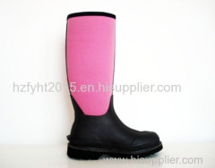 Ladies Pink Neoprene Rubber Boots&Winter Boots Can Keep You Warm