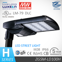 ul listed modular 100W LED Street lighting Roadway lamp IP66 light sensor optional angel adjustable smart lighting