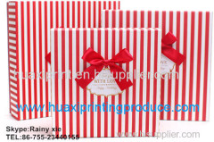 red stripe gift boxes