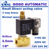 1/8 1/4 mini 3way solenoid valve 12v normally closed normally open brass