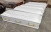 White greece wooden coffins with lining and lid lining 200x49/65/43x52cm