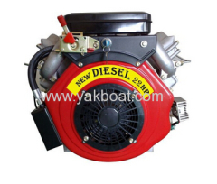 4-stroke V-twin diesel engine for boat vessel