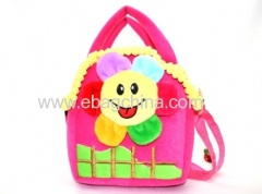 Plush colorful smiling flower backpack