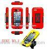 Red ABS Bike Mobile Phone Holder IPX8 Waterproof Case for iPhone 4 / 4S / 5 / 5S / 5C