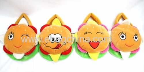 Plush hamburger expressions bags