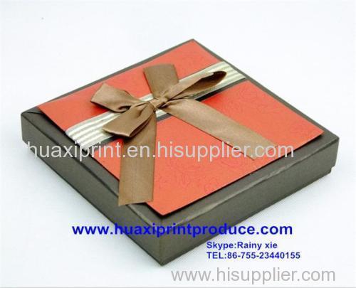 orange chocolate boxes with ribbon